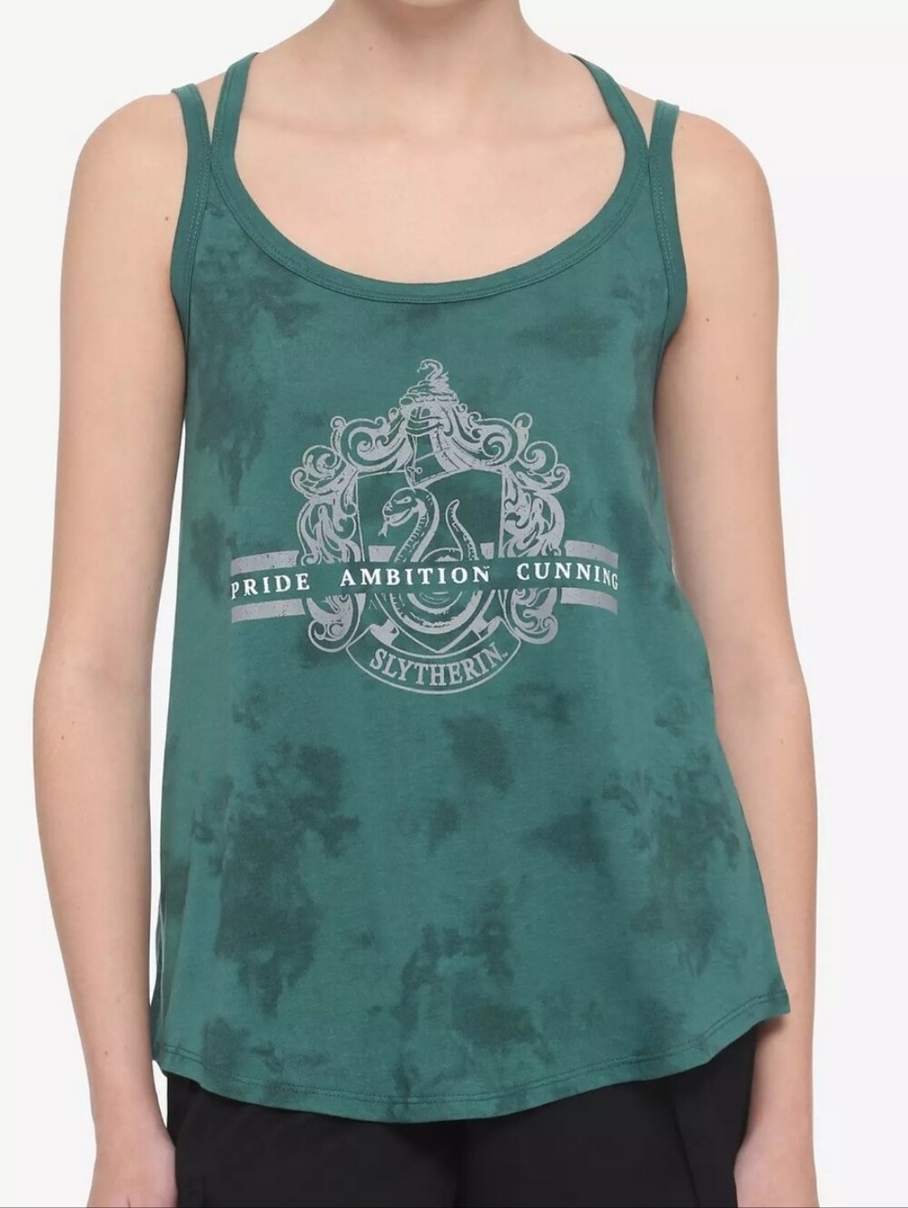 Harry Potter Slytherin Tie-Dye Girls Strappy Tank Top Sz M